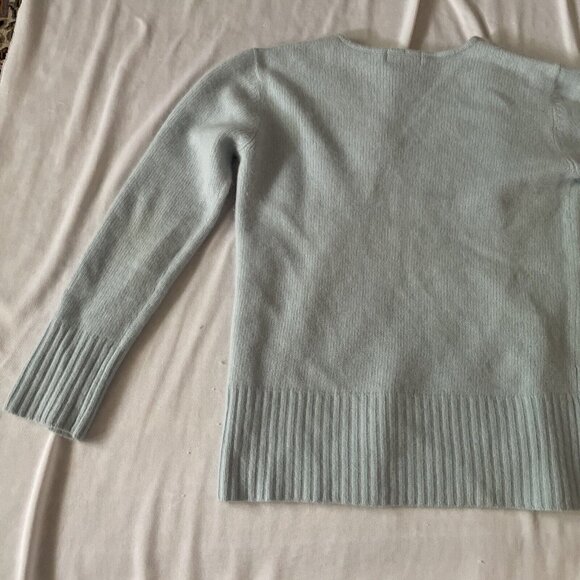 Spiegel Womens Light Blue V-Neck Sweater M Wool Angora Blend Soft Textured Knit - Picture 14 of 15